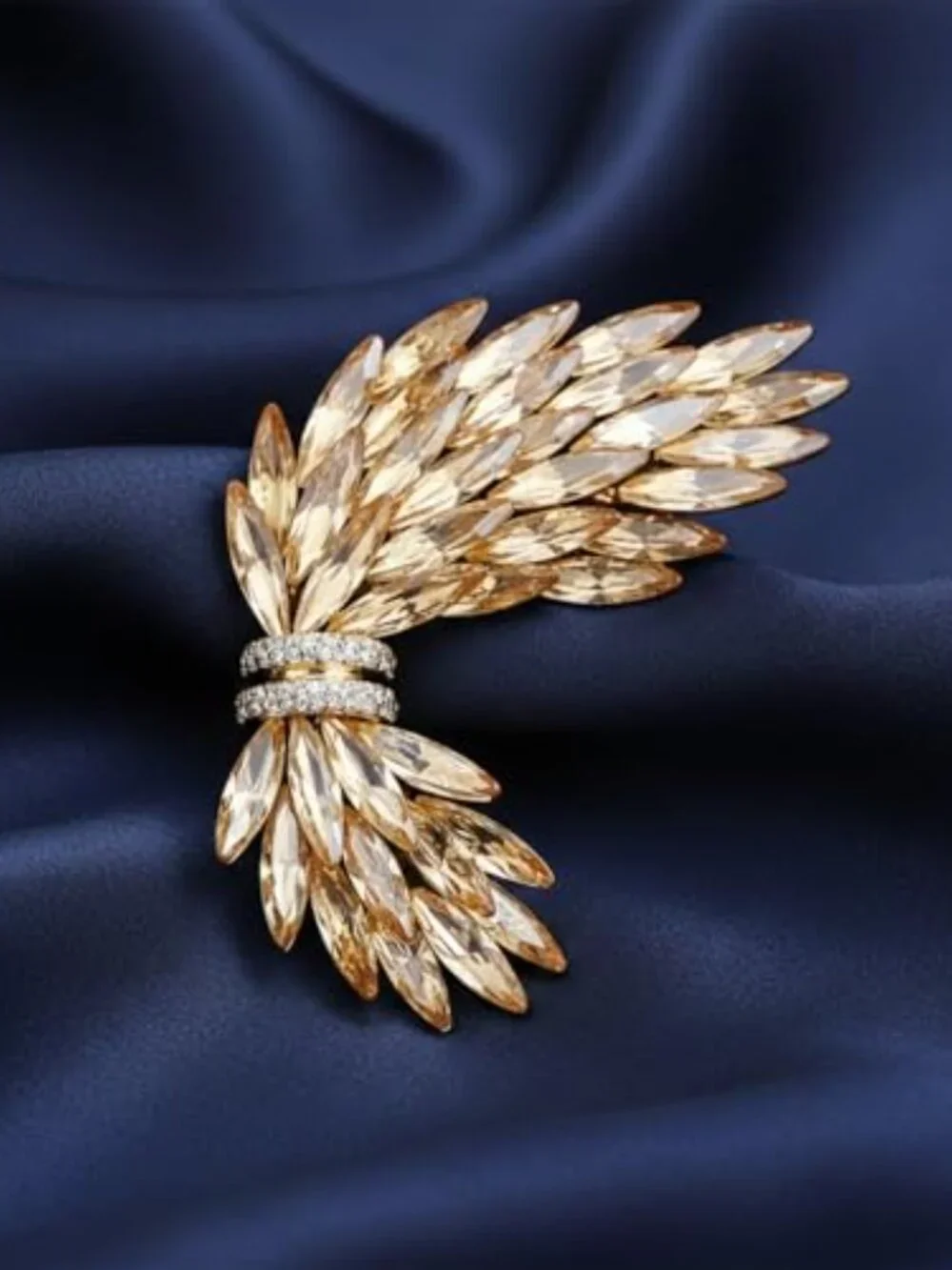 New‎ - Vintage Gold Brooches and Pins for Women Champagne Women's Rhinestone